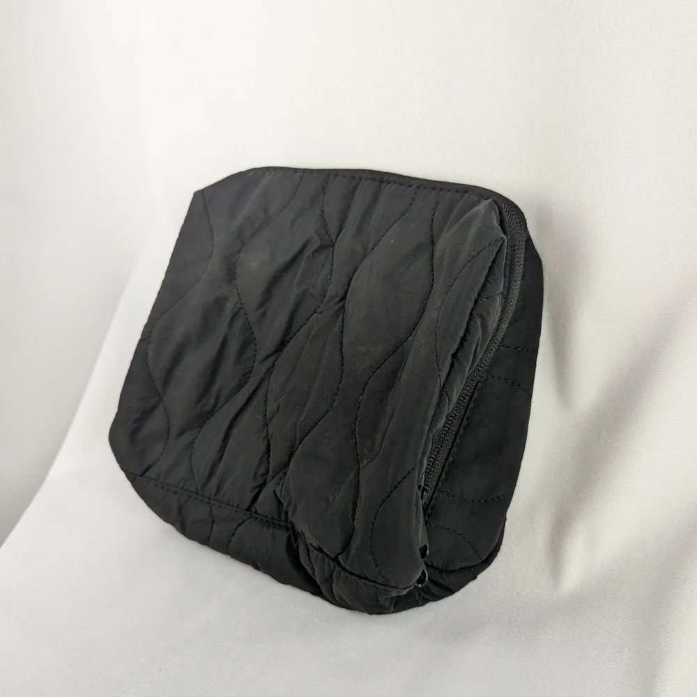 Black Quilted Cosmetic Bag NWOT